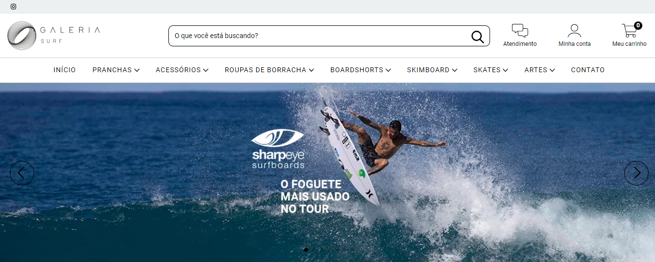 Desenvolvimento de E-commerce Galeria Surf (Plataforma Nuvemshop)